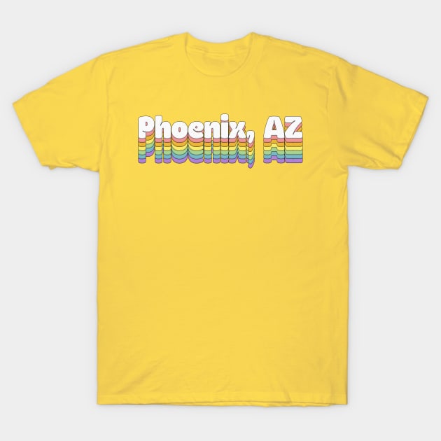 Phoenix, AZ  // Retro Typography Design T-Shirt by DankFutura